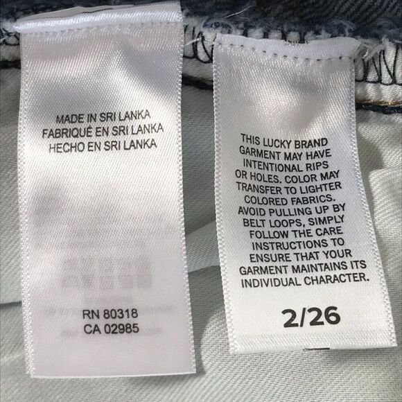 Lucky Brand 90s Midi Short Women's Size 2/26 Stretch Denim Raw Hem High Rise - Picture 9 of 10